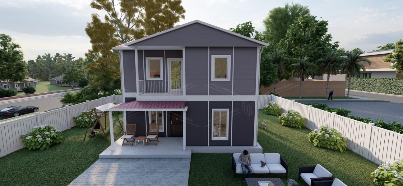 100m² Aspendos İki Katlı Prefabrik Ev