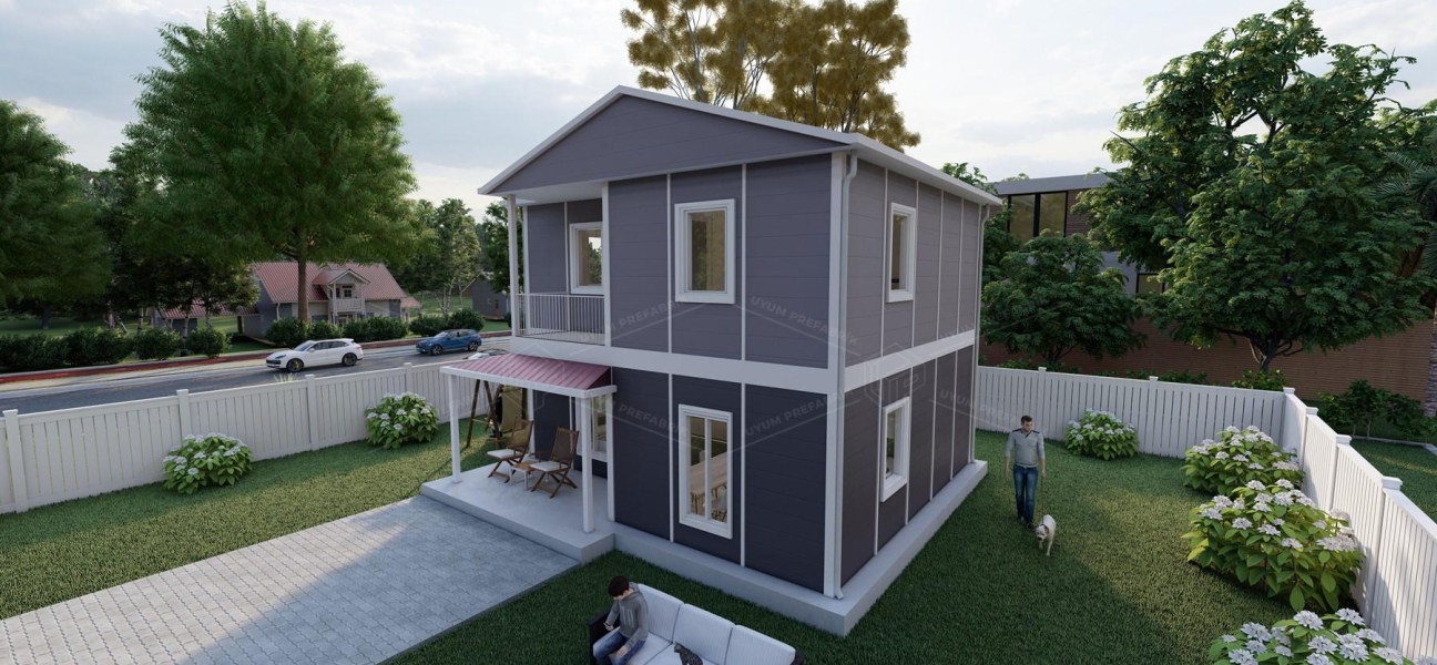 100m² Aspendos İki Katlı Prefabrik Ev