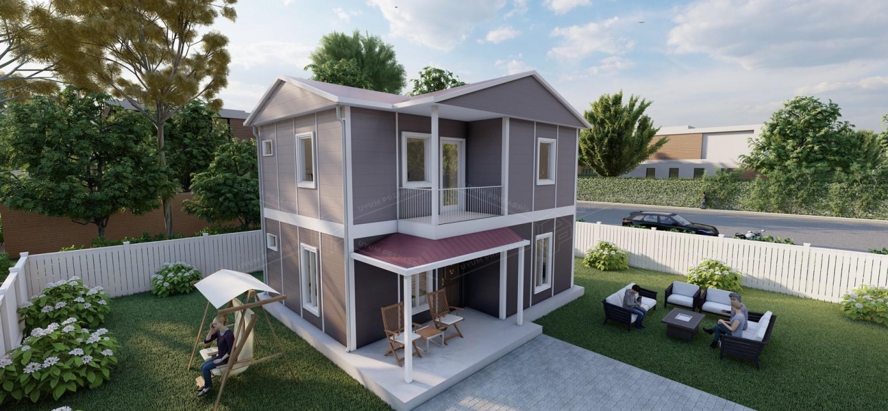 100m² Aspendos Two-Storey Prefabricated House