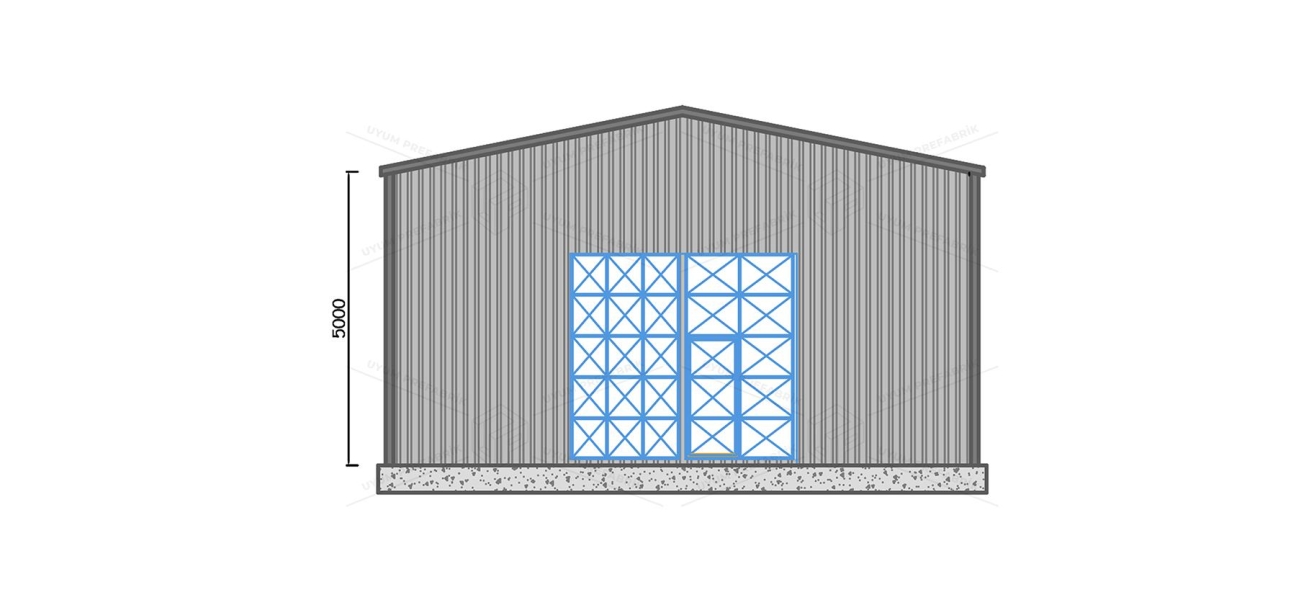 100m² Çelik Hangar Binası  100m² Çelik Hangar Binası