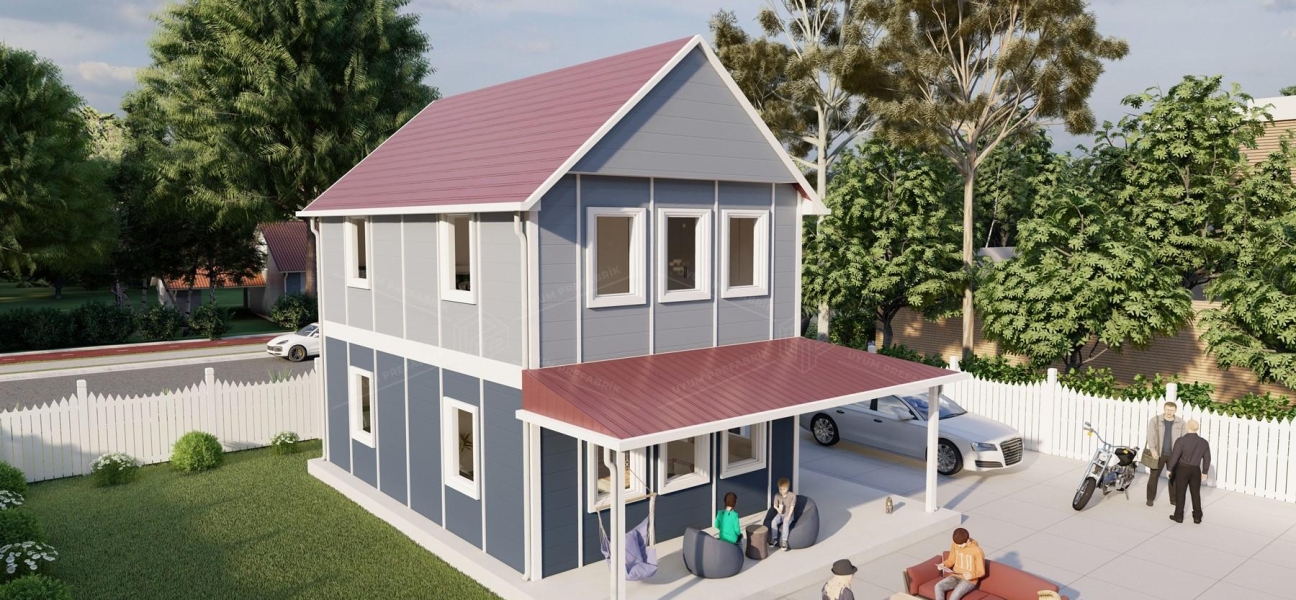 101m² Serindere Two-Storey Prefabricated House