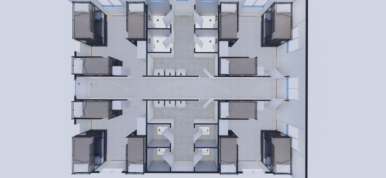 102m² Prefabricated Dormitory Building
