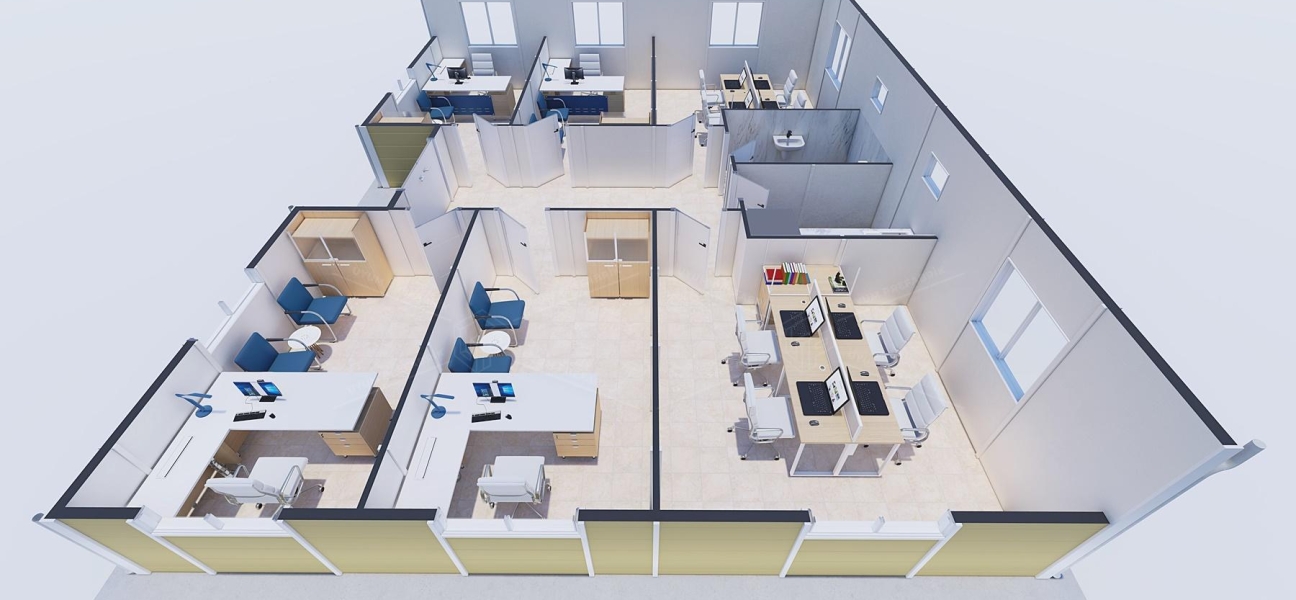 102m² Prefabrik Ofis Binası