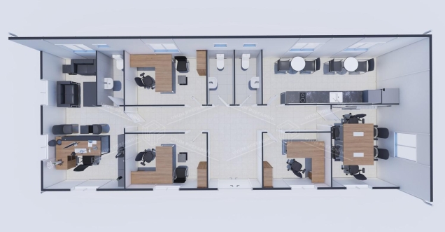 106m² Prefabrik Ofis Binası
