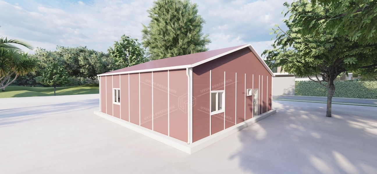 110m² Tek Katlı Prefabrik Banka Binası  110m² Tek Katlı Prefabrik Banka Binası