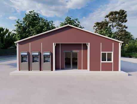 110m² Tek Katlı Prefabrik Banka Binası  110m² Tek Katlı Prefabrik Banka Binası