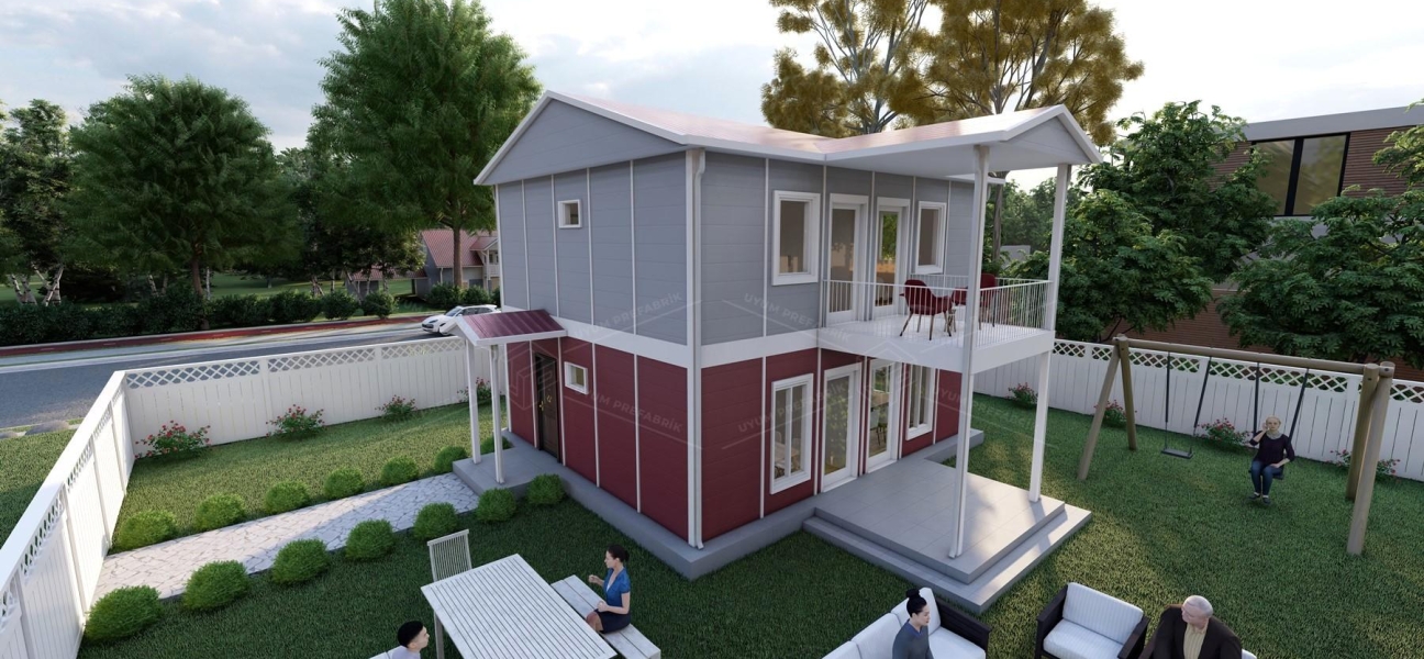 114m² Seka İki Katlı Prefabrik Ev