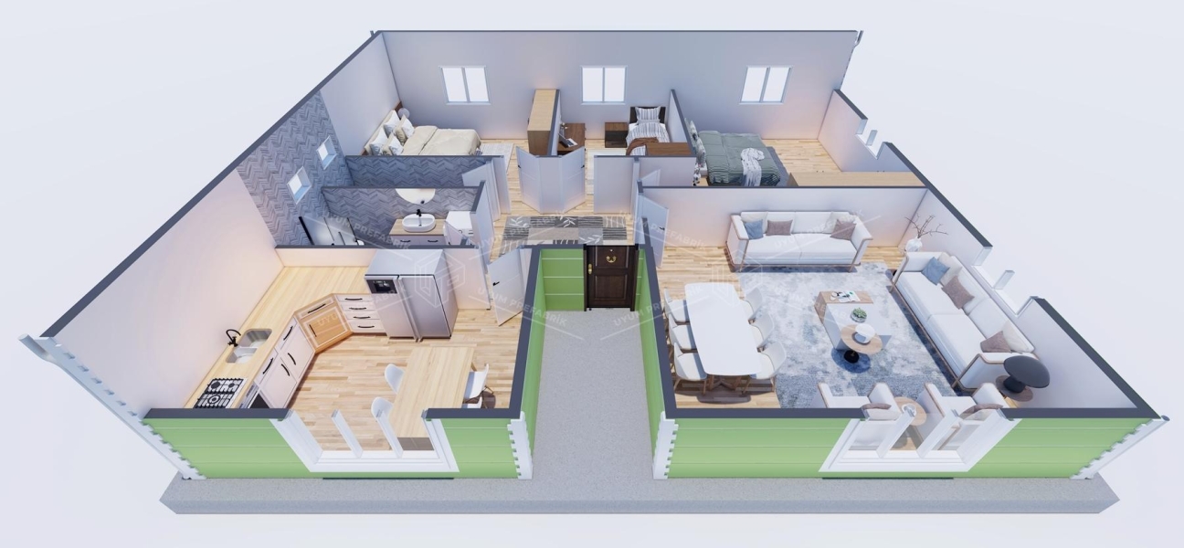 115m² Aksu Single-Story Steel Building 115m² Aksu Single-Story Steel Building