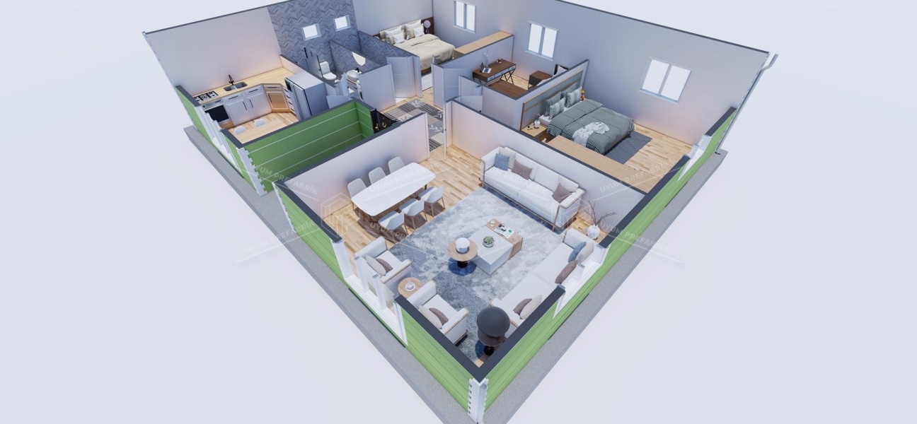 115m² Aksu Single-Story Steel Building 115m² Aksu Single-Story Steel Building