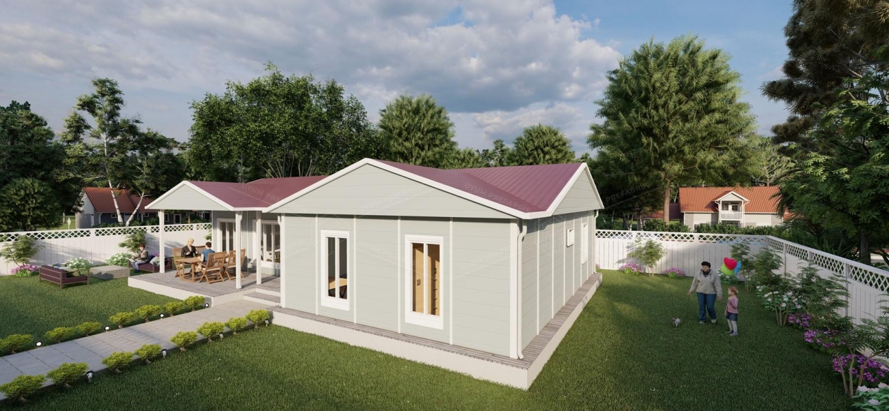 123m² Alaçatı Single-Storey Prefabricated House