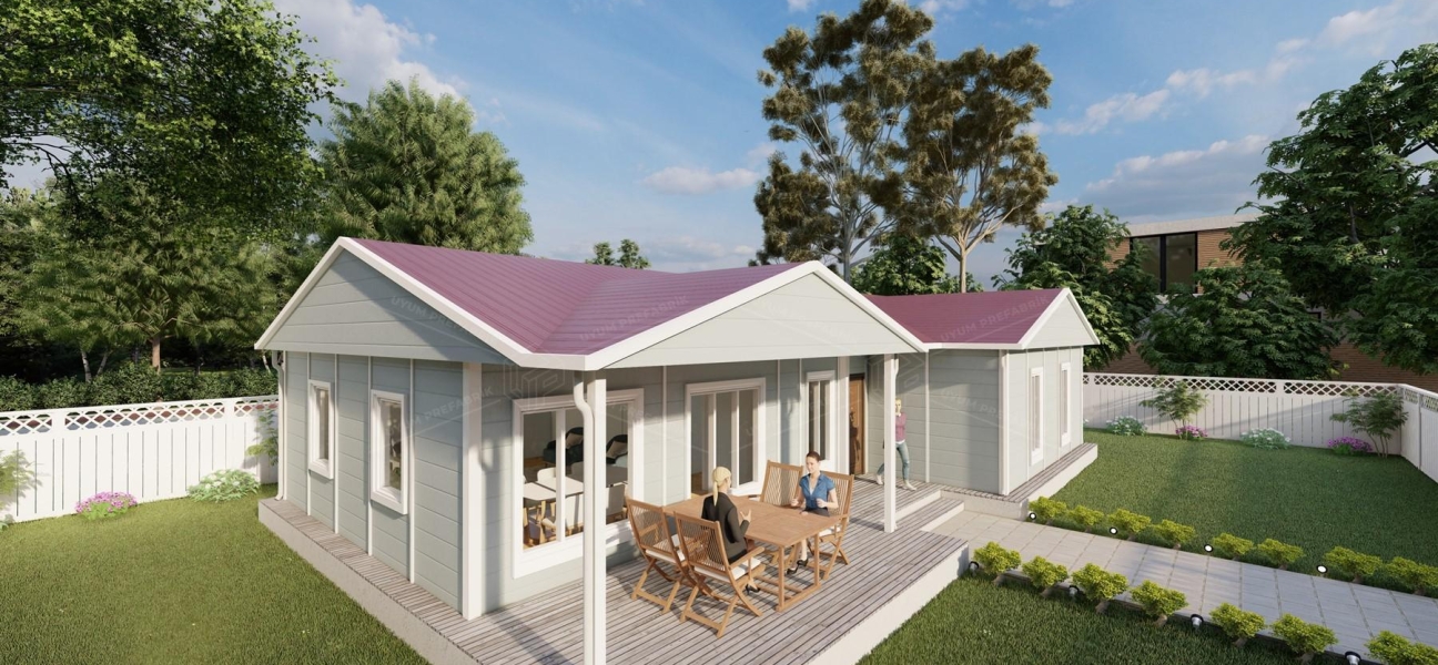 123m² Single Storey Prefabricated Houses