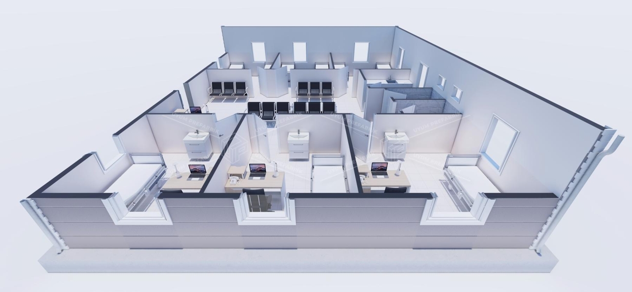 125m² Tek Katlı Çelik ASM Binası 125m² Tek Katlı Çelik ASM Binası