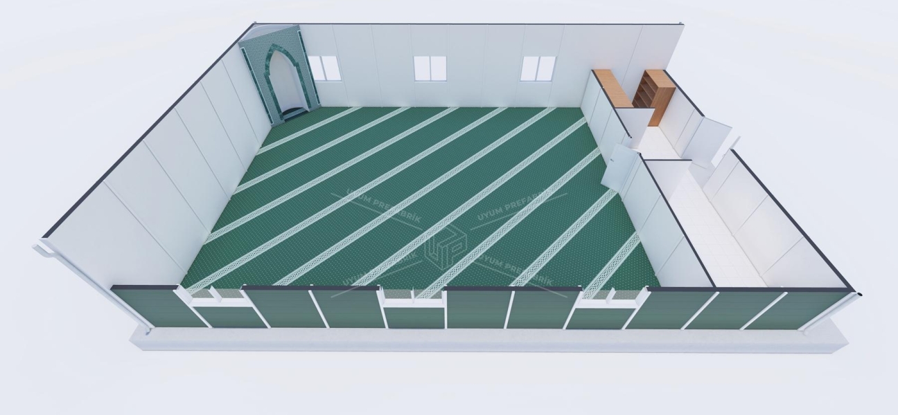 125m² Tek Katlı Prefabrik Mescit Binası 