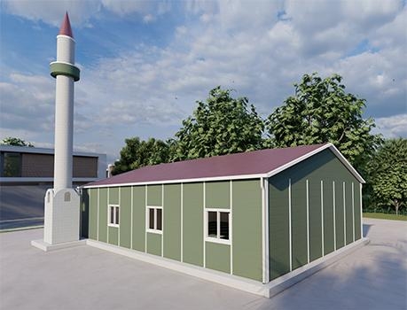 125m² Tek Katlı Prefabrik Mescit Binası  125m² Tek Katlı Prefabrik Mescit Binası