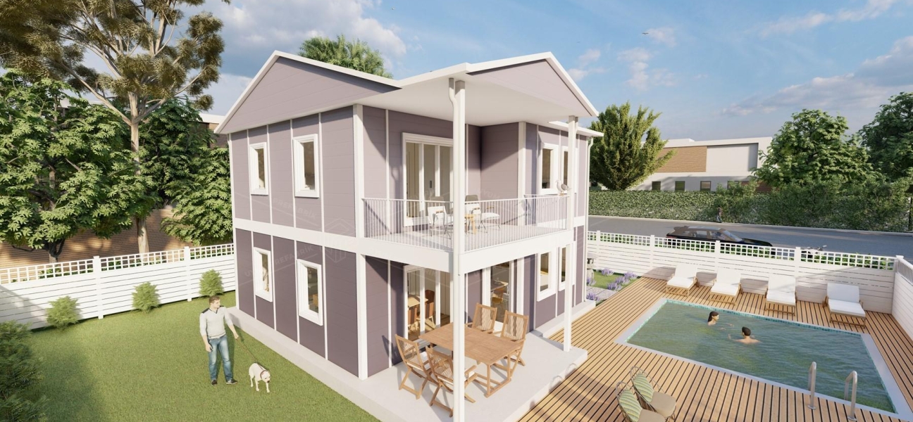 128m² Pamukkale İki Katlı Prefabrik Ev