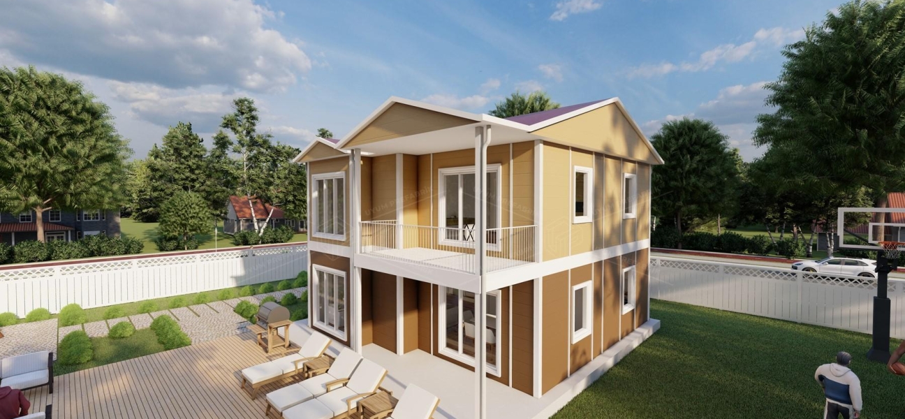 136m² İncesu Two-Storey Prefabricated House