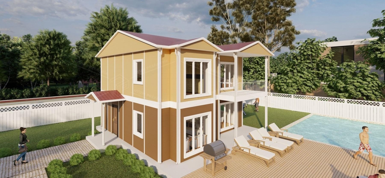 136m² İncesu Two-Storey Prefabricated House