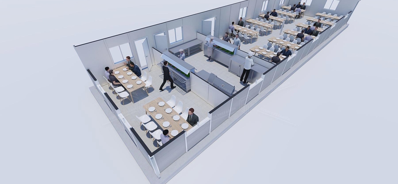 147m² Prefabrik Yemekhane Binası
