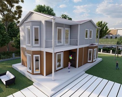 155m² Eğirdir İki Katlı Prefabrik Ev