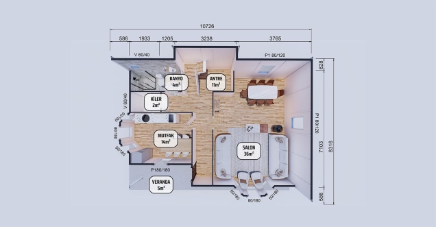 155m² Eğirdir Two-Storey Prefabricated House