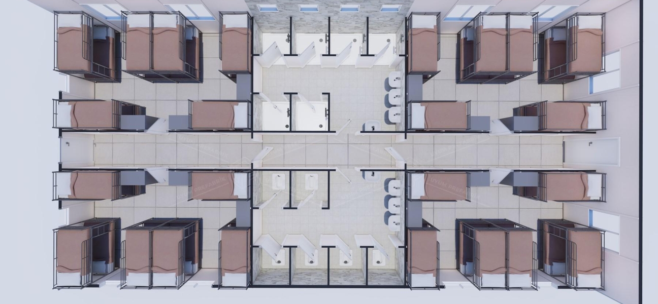 159m² Prefabricated Dormitory Building