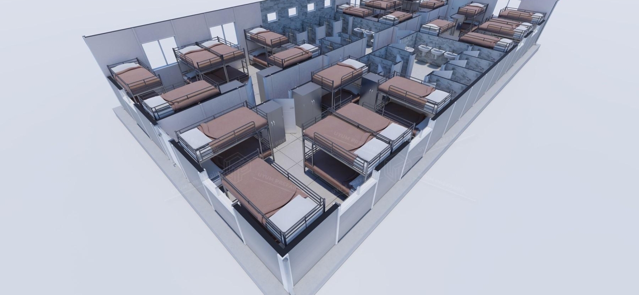 159m² Prefabrik Yatakhane Binası 159m² Prefabrik Yatakhane Binası