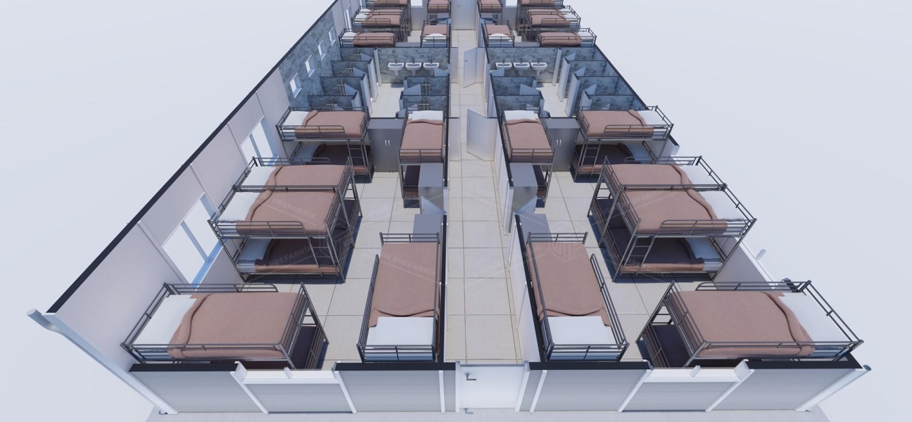 159m² Prefabrik Yatakhane Binası 159m² Prefabrik Yatakhane Binası