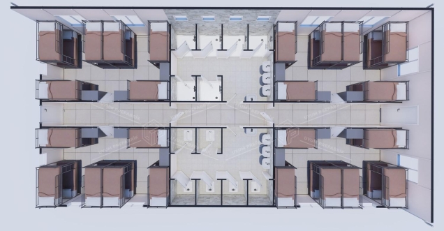 159m² Prefabrik Yatakhane Binası 159m² Prefabrik Yatakhane Binası