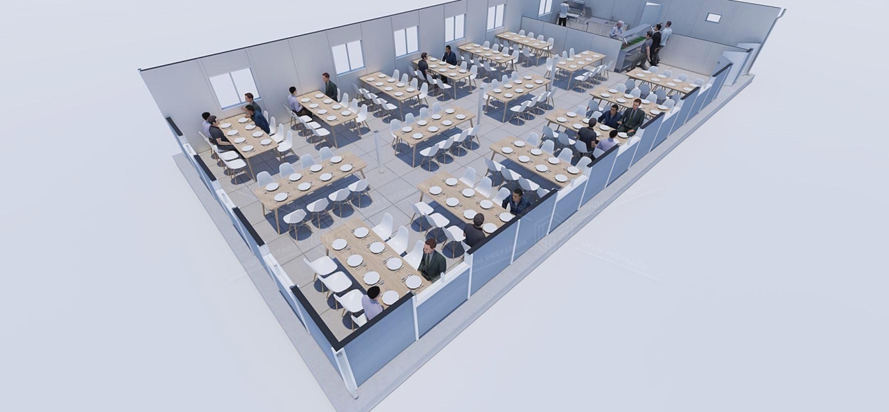 170m² Prefabrik Yemekhane Binası