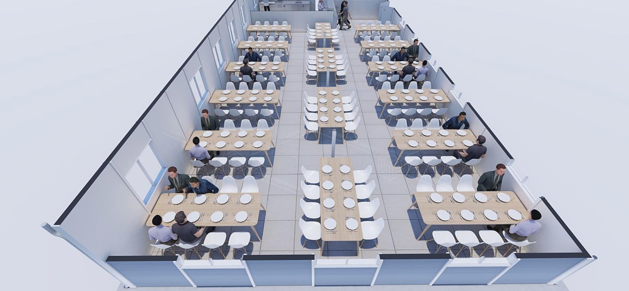 170m² Prefabrik Yemekhane Binası