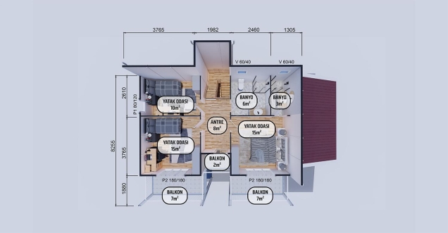 177m² Hünkar Two-Storey Prefabricated House