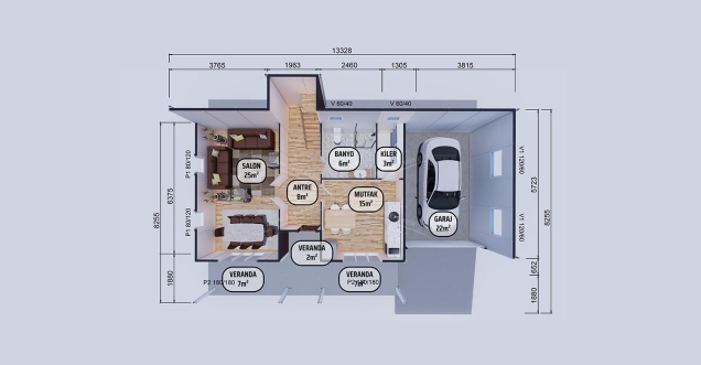 177m² Hünkar Two-Storey Prefabricated House