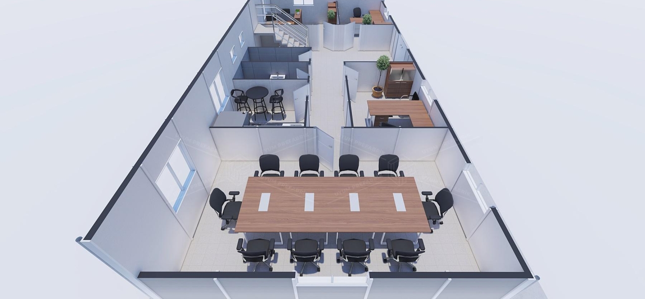 196m² Prefabricated Office Building