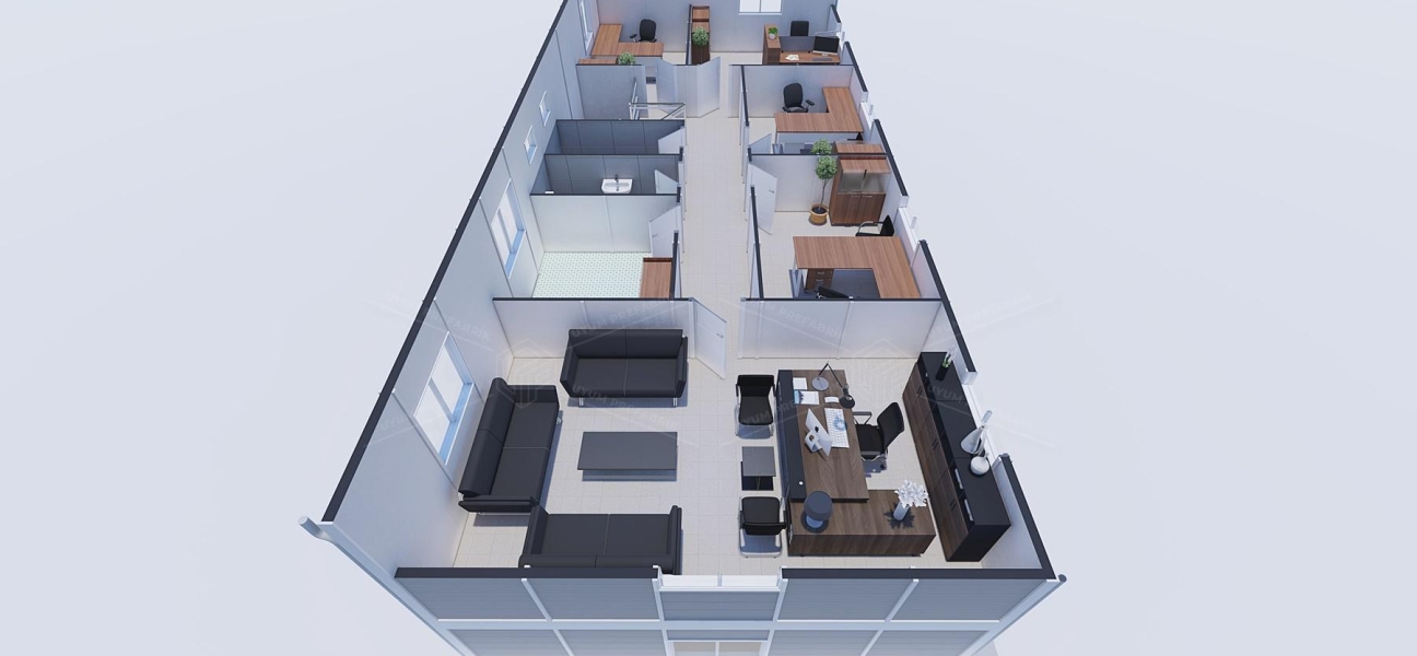 196m² Prefabrik Ofis Binası