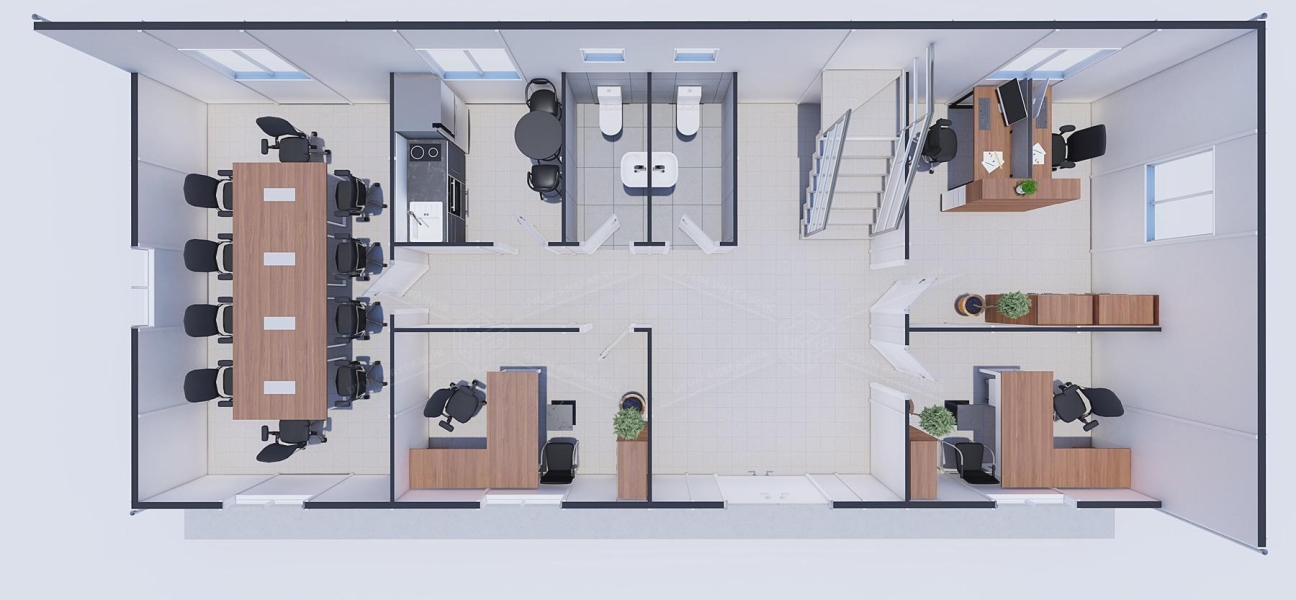 196m² Prefabrik Ofis Binası