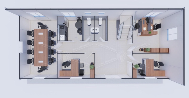196m² Prefabrik Ofis Binası