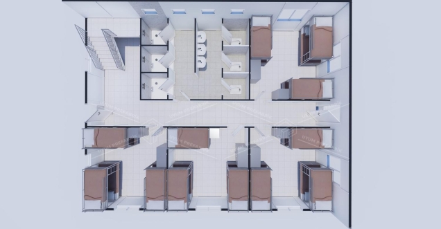 204 m² (102+102) Prefabricated Dormitory Building