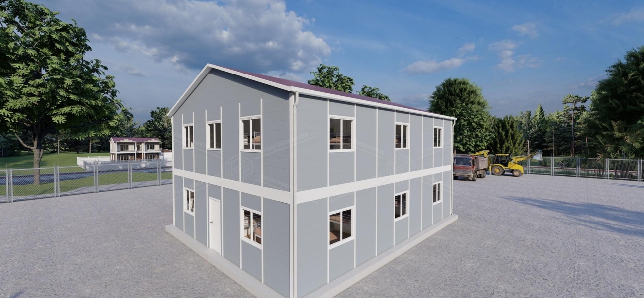 204 m² (102+102) Prefabrik Yatakhane Binası  204 m² (102+102) Prefabrik Yatakhane Binası