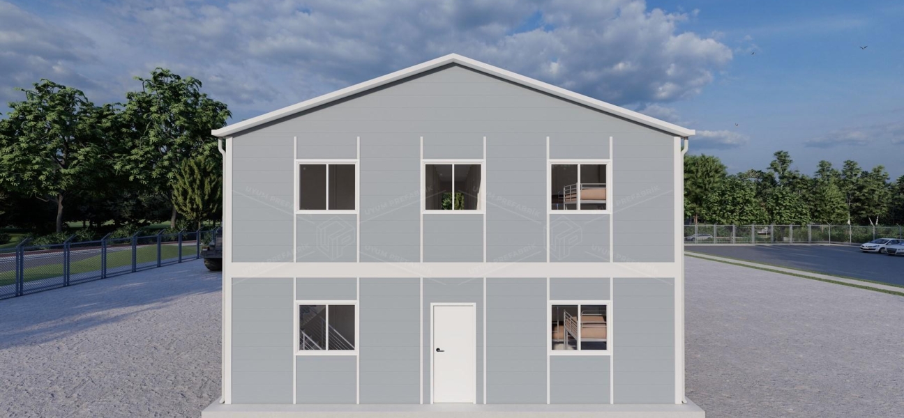 204 m² (102+102) Prefabrik Yatakhane Binası  204 m² (102+102) Prefabrik Yatakhane Binası