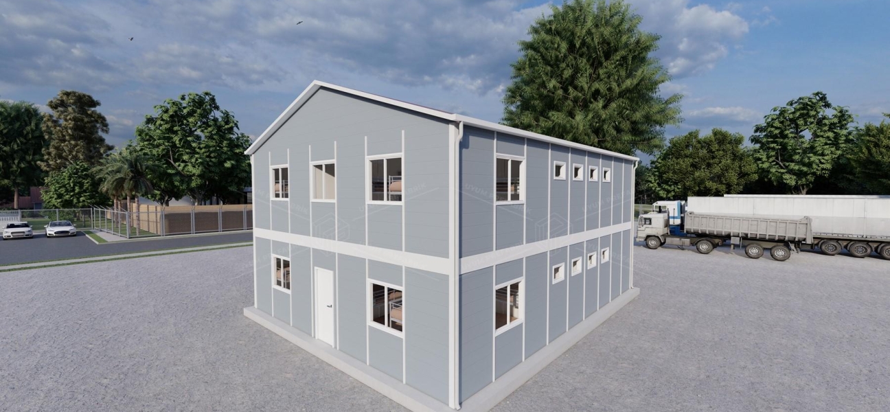 204 m² (102+102) Prefabrik Yatakhane Binası  204 m² (102+102) Prefabrik Yatakhane Binası
