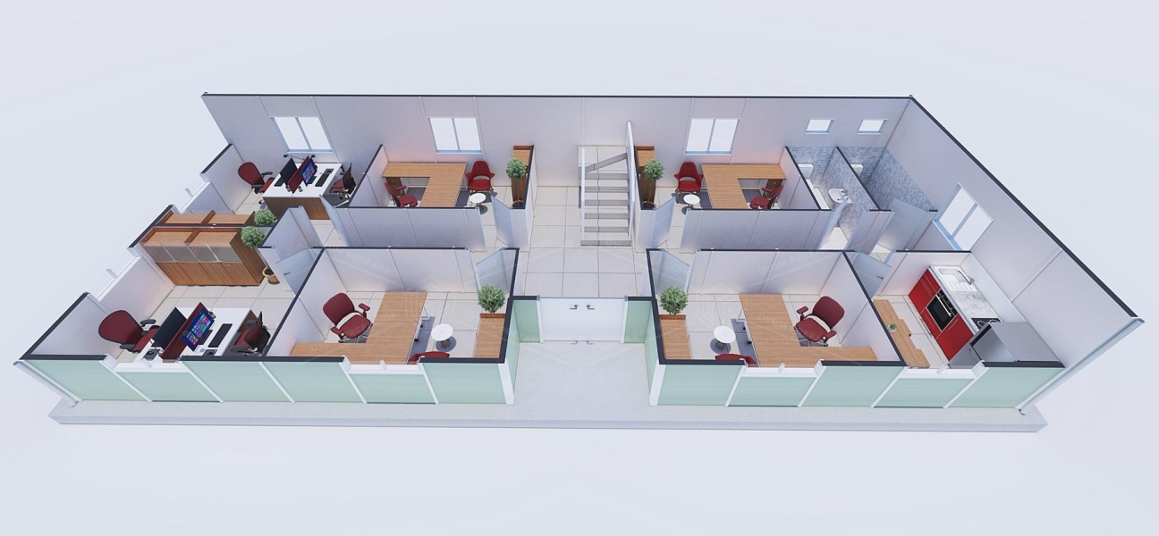 212m² Prefabrik Ofis Binası