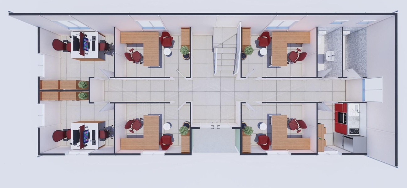 212m² Prefabrik Ofis Binası