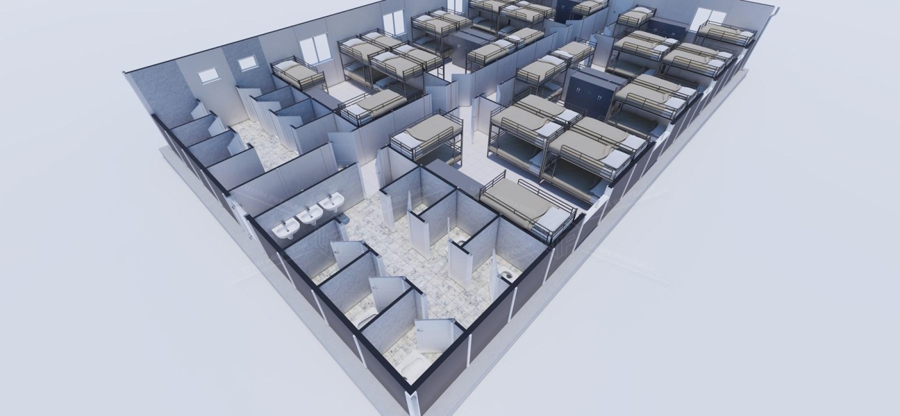 218m² Prefabrik Yatakhane Binası 218m² Prefabrik Yatakhane Binası