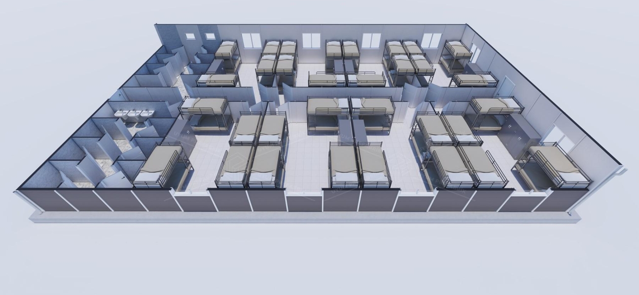 218m² Prefabrik Yatakhane Binası 218m² Prefabrik Yatakhane Binası