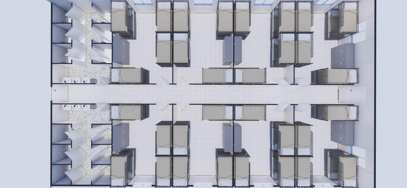 218m² Prefabrik Yatakhane Binası 218m² Prefabrik Yatakhane Binası