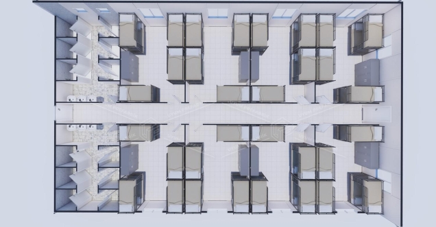 218m² Prefabrik Yatakhane Binası 218m² Prefabrik Yatakhane Binası