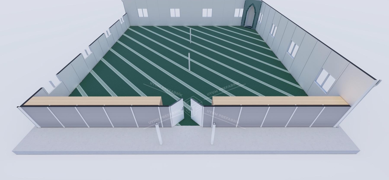 231m² Tek Katlı Prefabrik Mescit Binası  231m² Tek Katlı Prefabrik Mescit Binası