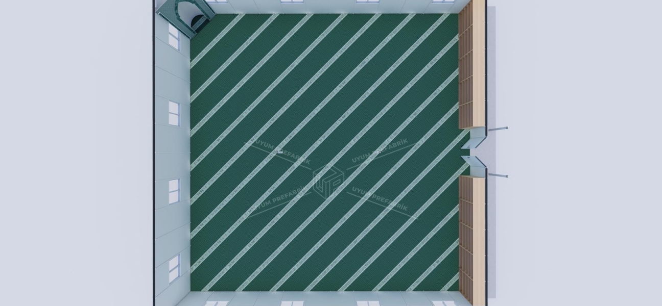 231m² Tek Katlı Prefabrik Mescit Binası  231m² Tek Katlı Prefabrik Mescit Binası