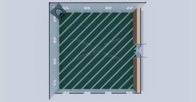 231m² Tek Katlı Prefabrik Mescit Binası  231m² Tek Katlı Prefabrik Mescit Binası