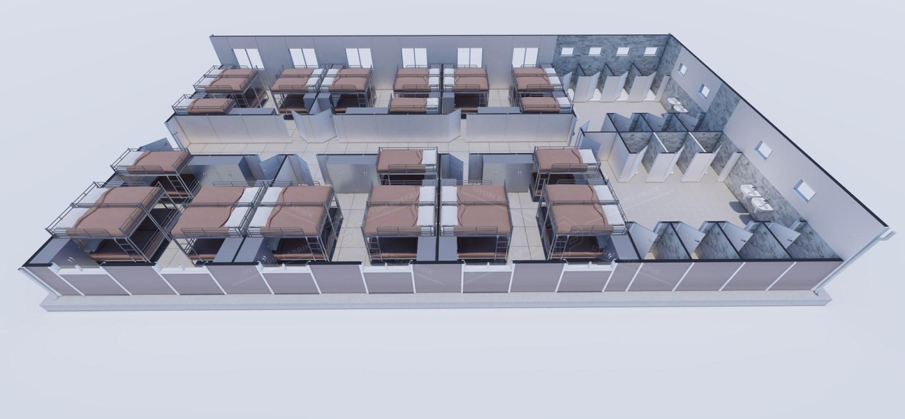 232m² Prefabricated Dormitory Building (WC & Shower)